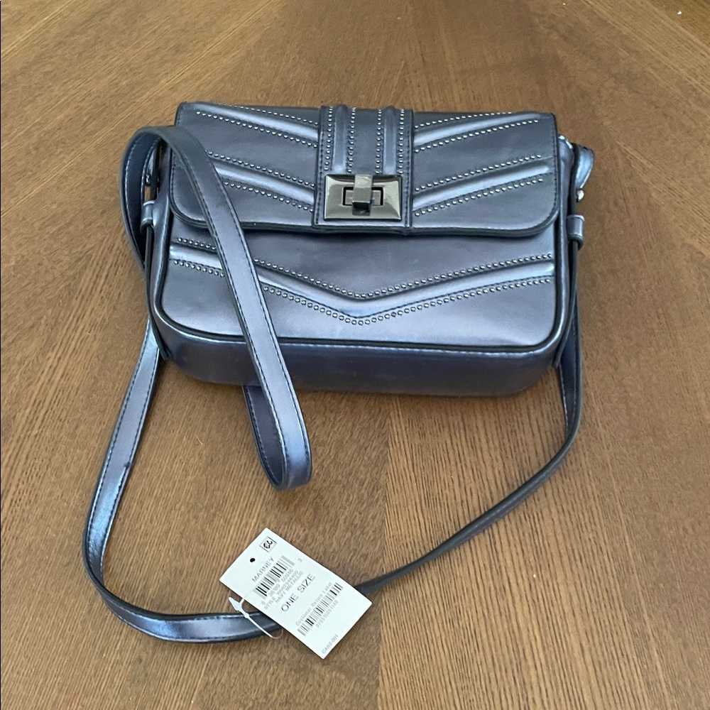 Elegant Navy Metallic Crossbody Bag